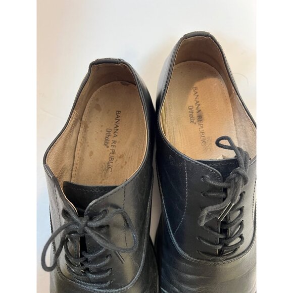 Banana Republic Italian leather Ortholite Oxford dress shoes  11M Tuxedo Preppy main image 6